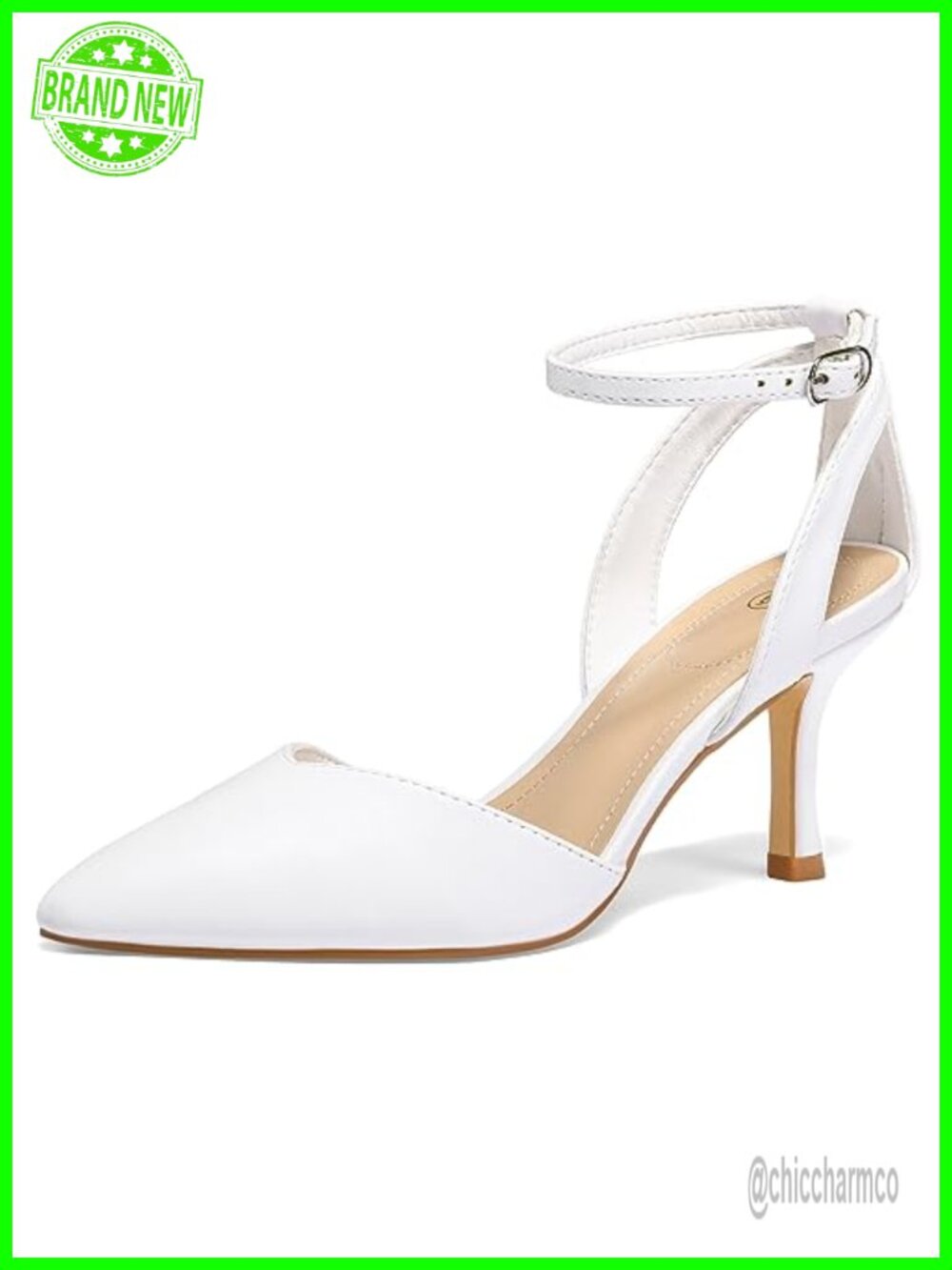 Women's Kitten Heel Pumps with Ankle Straps - Closed Toe Dress Shoes